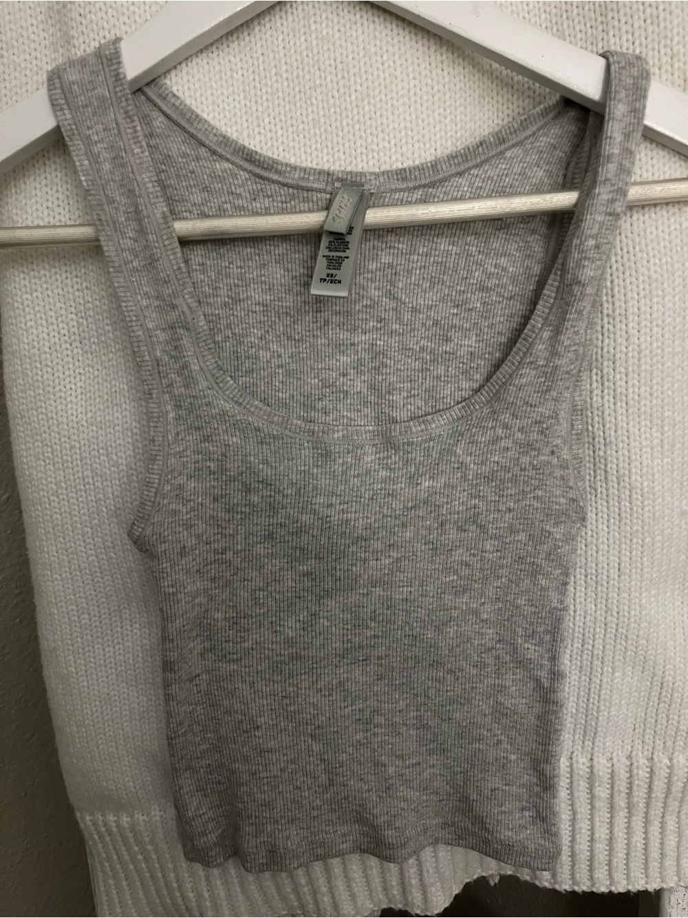 SKIMS Light Gray Ribbed Scoop Tank